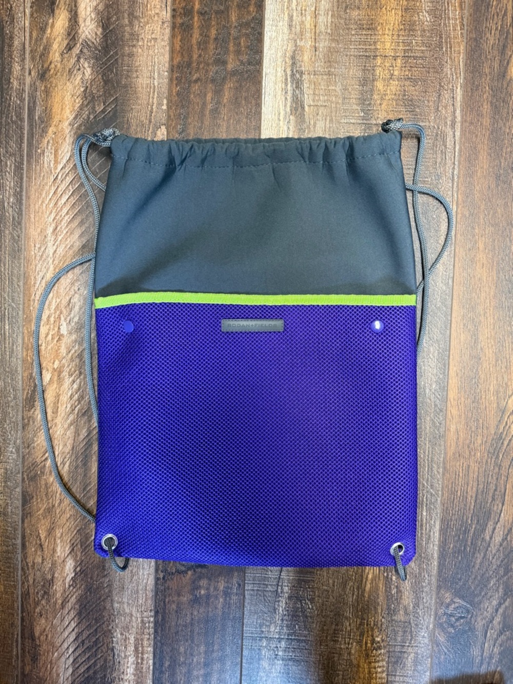 Rodan + Fields Cinch Sac Drawstring Bag Purple Gray